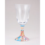「九谷和グラス」ワイングラス大（チューリップ）花のタペストリー（清峰堂）の正面
