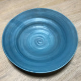 トルコブルーのカレー皿　薄い青（飛）の正面